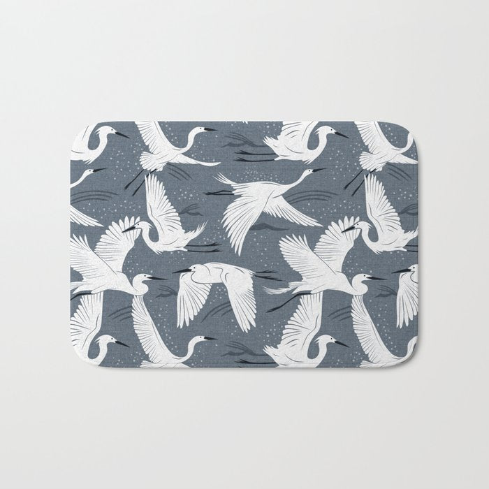 Soaring Wings - Steel Blue Grey Bath Mat Gallery Image 1