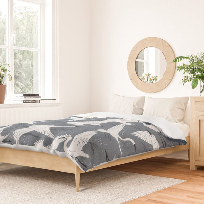 Soaring Wings - Steel Blue Grey Duvet Cover Gallery Image 2
