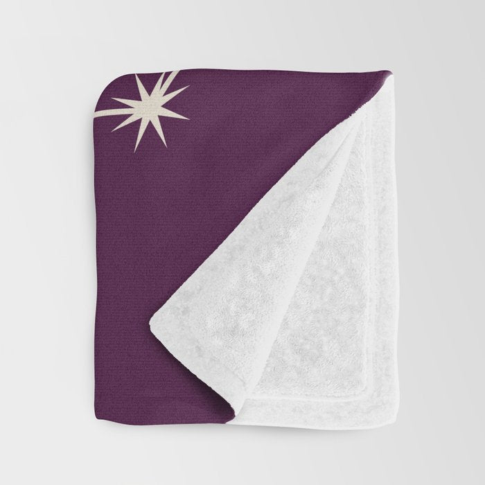 Capricorn Zodiac Star Constellation Line Art Plum Purple Throw Blanket Gallery Image 3