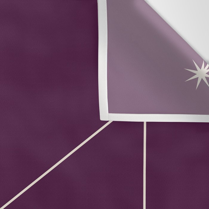 Capricorn Zodiac Star Constellation Line Art Plum Purple Wall Tapestry Gallery Image 3