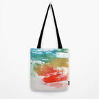 Ejaaz Haniff Colorful Abstract Acrylic Painting 'Storm In Paradise' Tote Bag Gallery Image 2