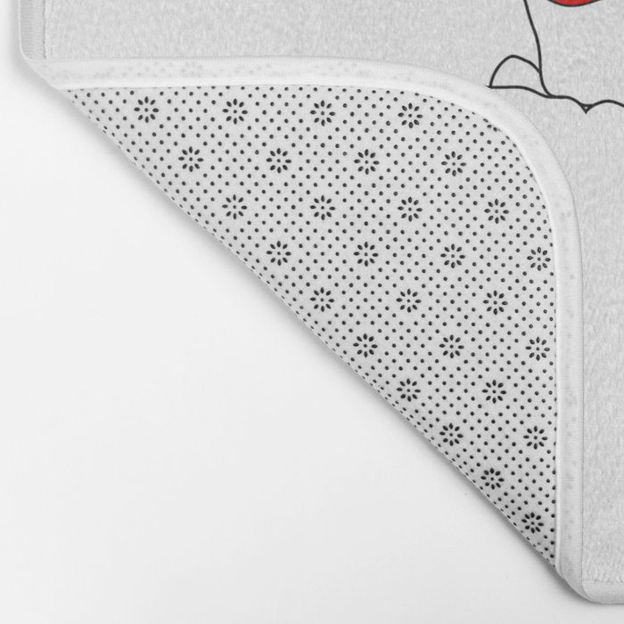 Minimal Line Art Girl with Sunflowers Bath Mat Gallery Image 2