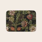 Midnight Summer Sepia Exotic Passiflora Flowers Garden Bath Mat Gallery Image 1