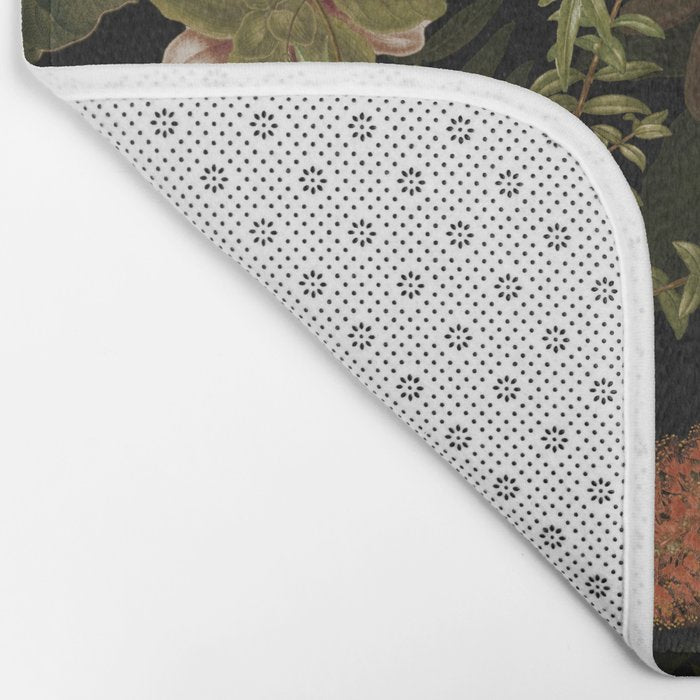 Midnight Summer Sepia Exotic Passiflora Flowers Garden Bath Mat Gallery Image 2