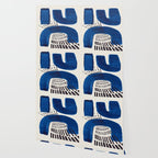 Colorful Mid Century Modern Abstract Fun Shapes Patterns Navy Blue Abstract Expressionism Wallpaper Gallery Image 2