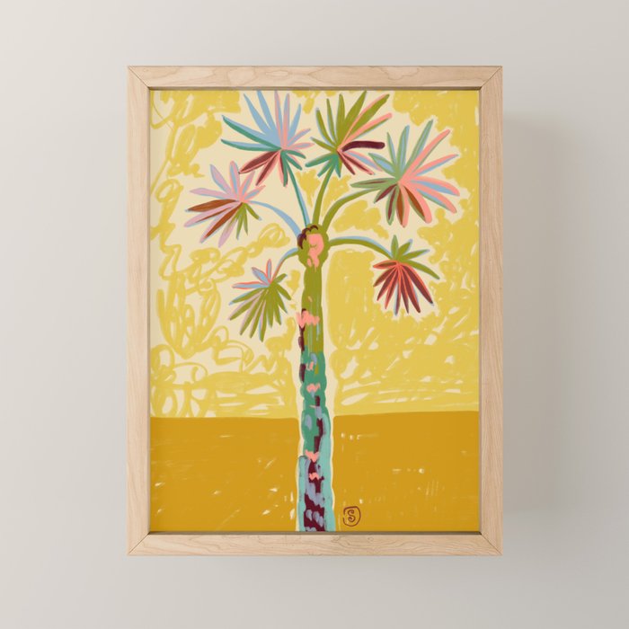 PALM TREE IN THE SUN Mini Art Print Gallery Image 1