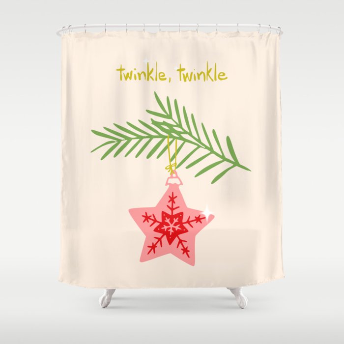 Cheerful twinkle Christmas star Shower Curtain Gallery Image 1