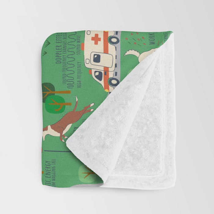 Fursics Cute Dog Park Physics Learning Pattern by Carrie Cantwell Educational STEM Playmat Design Throw Blanket Gallery Image 3