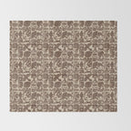 Nature Blocks - walnut brown Throw Blanket Gallery Image 2