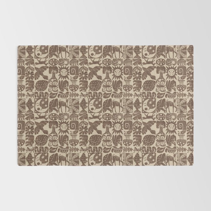 Nature Blocks - walnut brown Rug Gallery Image 2