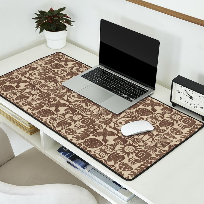 Nature Blocks - walnut brown Desk Mat Gallery Image 2