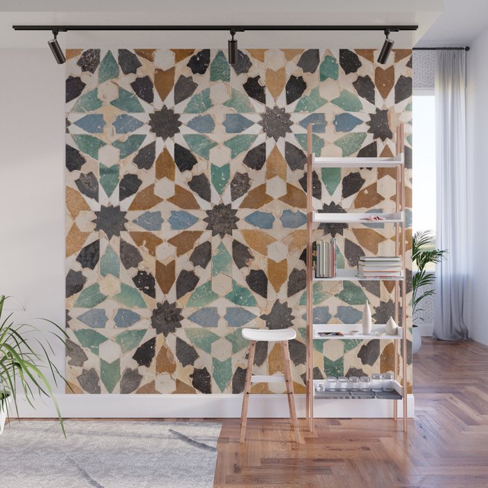 Mosaic Tiles Alhambra, Granada Spain Wall Mural Gallery Image 1
