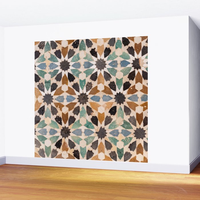 Mosaic Tiles Alhambra, Granada Spain Wall Mural Gallery Image 2