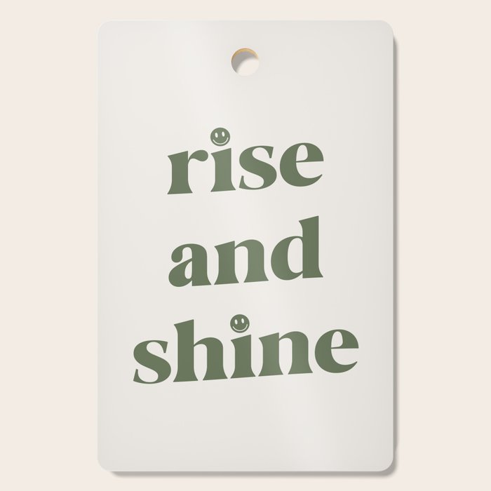 Rise And Shine Muted Green On Cream Cutting Board Gallery Image 1