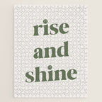 Rise And Shine Muted Green On Cream Jigsaw Puzzle Gallery Image 1