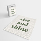 Rise And Shine Muted Green On Cream Jigsaw Puzzle Gallery Image 2