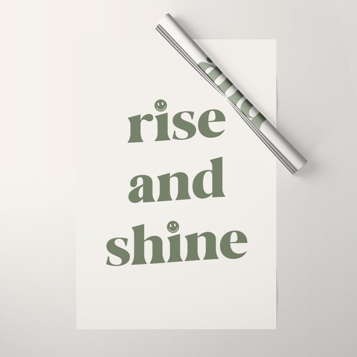Rise And Shine Muted Green On Cream Wrapping Paper Gallery Image 1