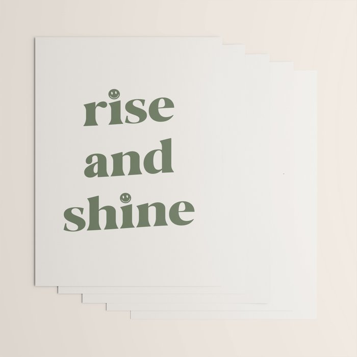 Rise And Shine Muted Green On Cream Wrapping Paper Gallery Image 3