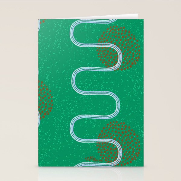 Abstract Fields in Forest Green & Brown Stationery Card Gallery Image 2