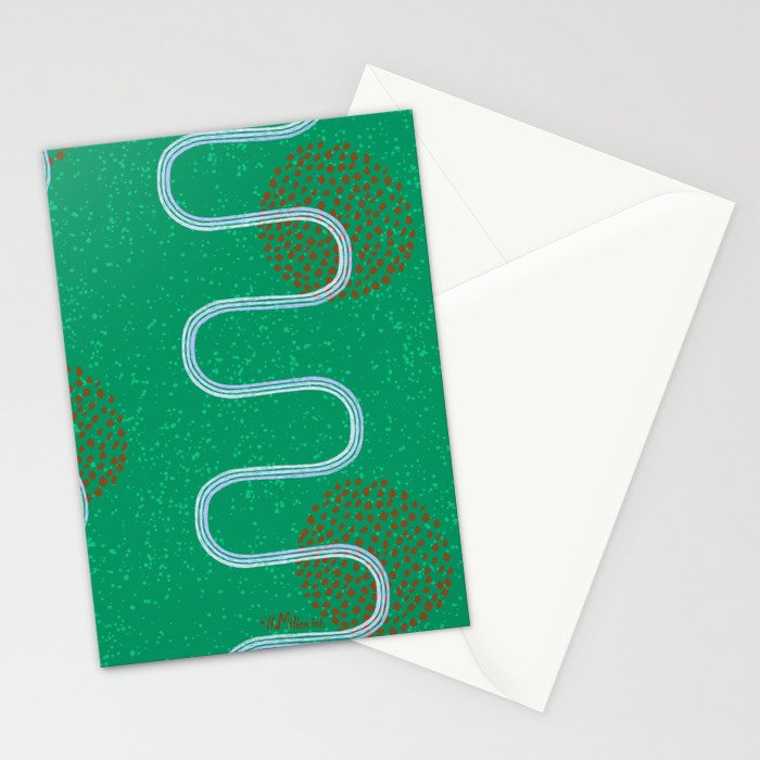 Abstract Fields in Forest Green & Brown Stationery Card Gallery Image 2