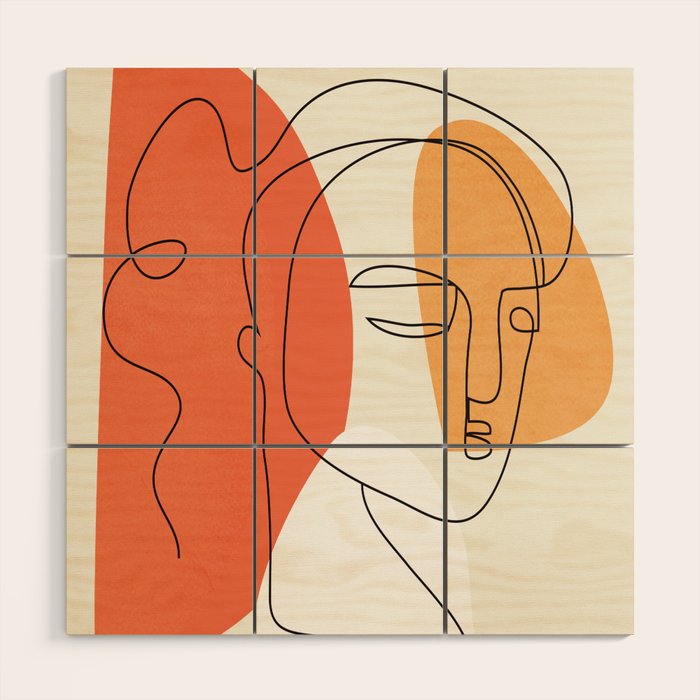 Abstract Face 24 Wood Wall Art Gallery Image 1