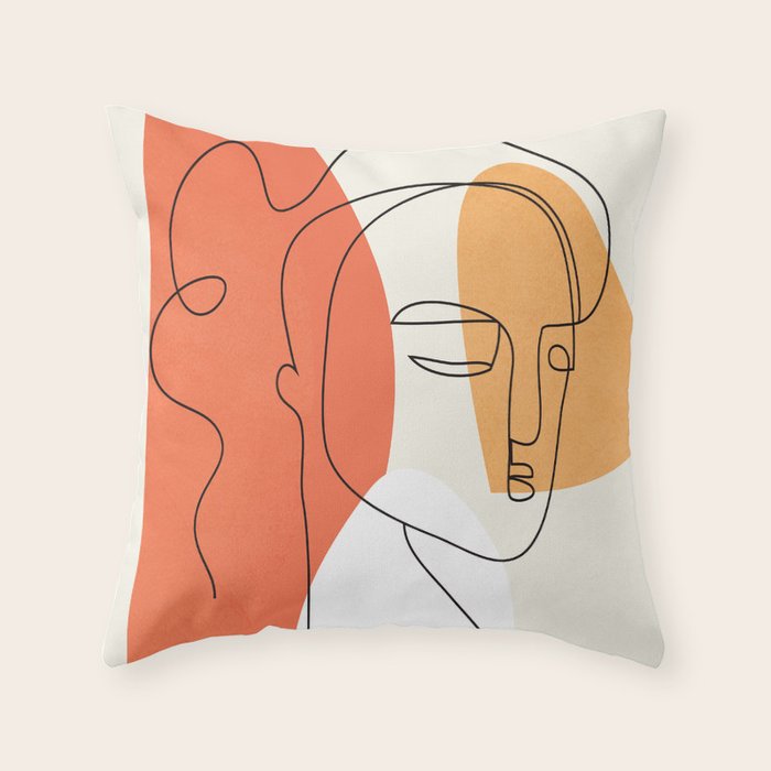 Abstract Face 24 Throw Pillow Gallery Image 1