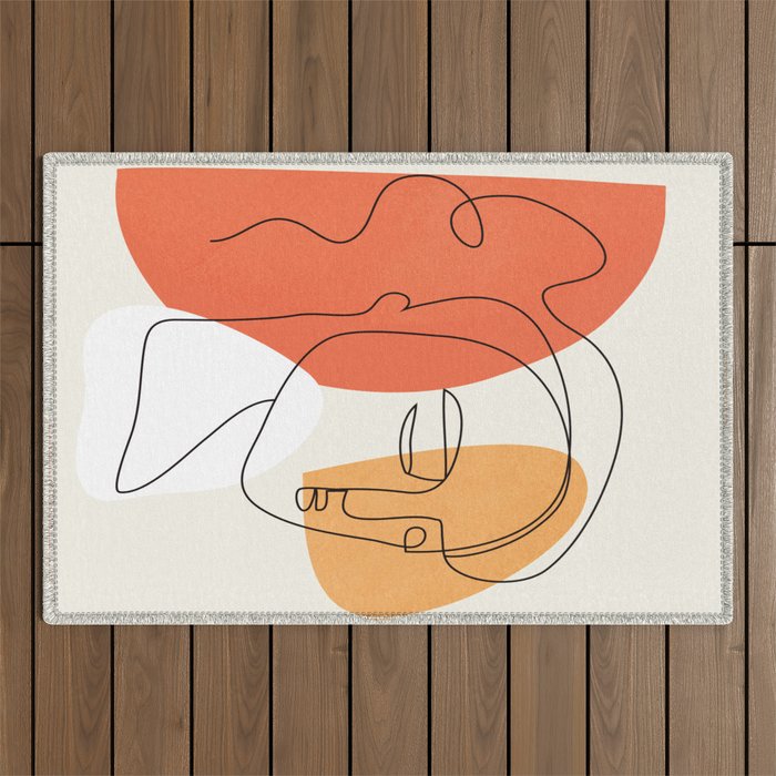 Abstract Face 24 Outdoor Rug Gallery Image 1