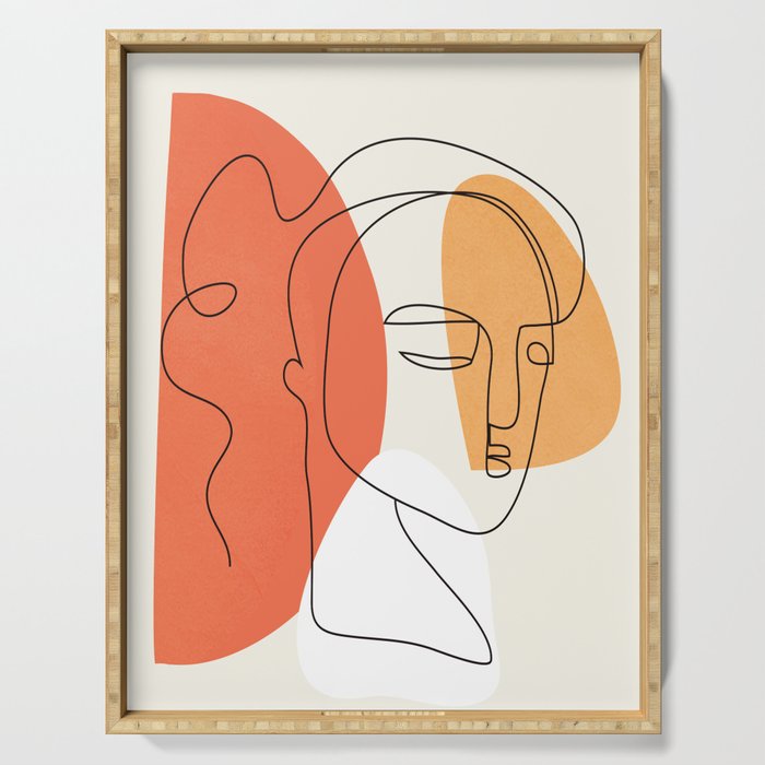 Abstract Face 24 Serving Tray Gallery Image 1