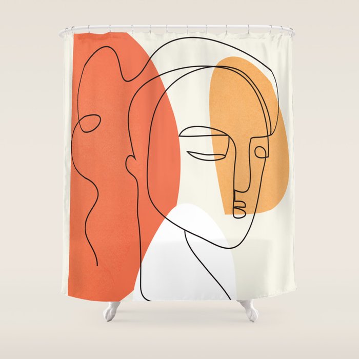 Abstract Face 24 Shower Curtain Gallery Image 1