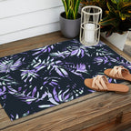 Dark abstract tropical leaves D1 Outdoor Rug Gallery Image 2