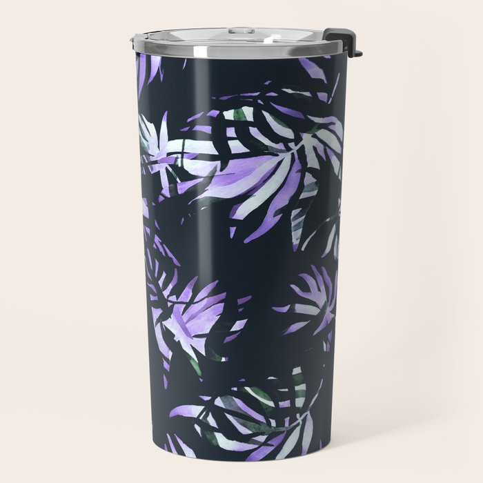 Dark abstract tropical leaves D1 Travel Mug Gallery Image 2