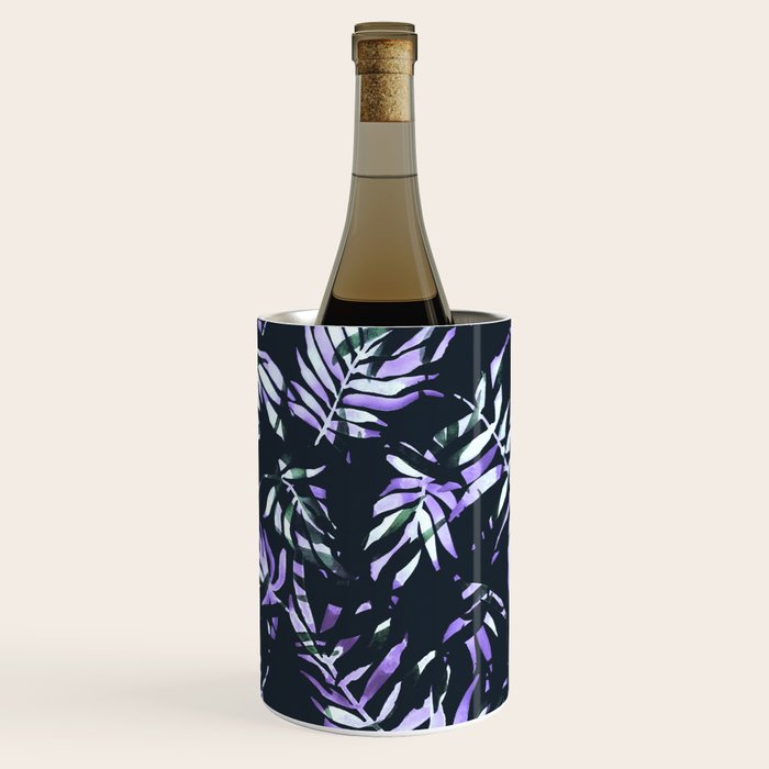 Dark abstract tropical leaves D1 Wine Chiller Gallery Image 2