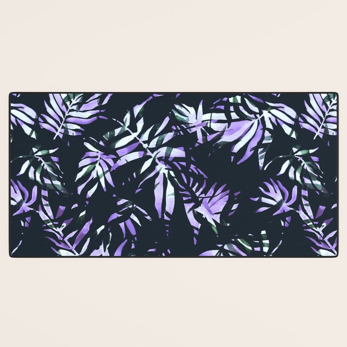 Dark abstract tropical leaves D1 Desk Mat Gallery Image 3