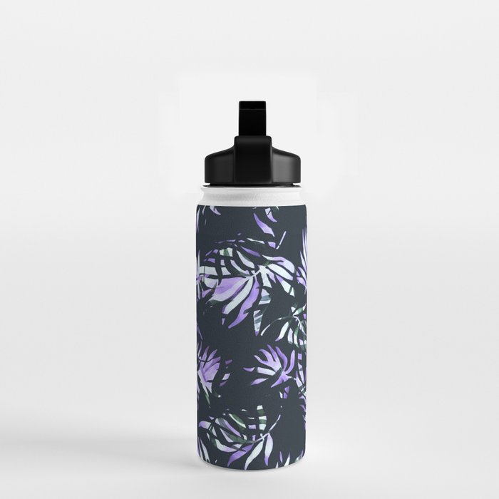Dark abstract tropical leaves D1 Water Bottle Gallery Image 2
