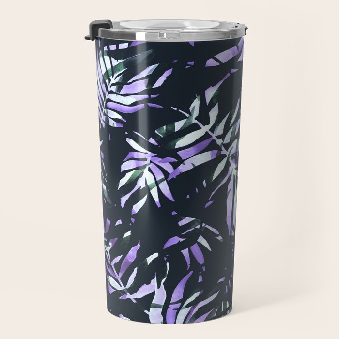 Dark abstract tropical leaves D1 Travel Mug Gallery Image 3