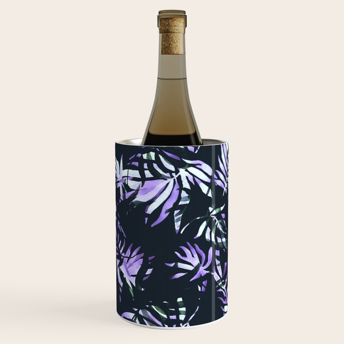 Dark abstract tropical leaves D1 Wine Chiller Gallery Image 3