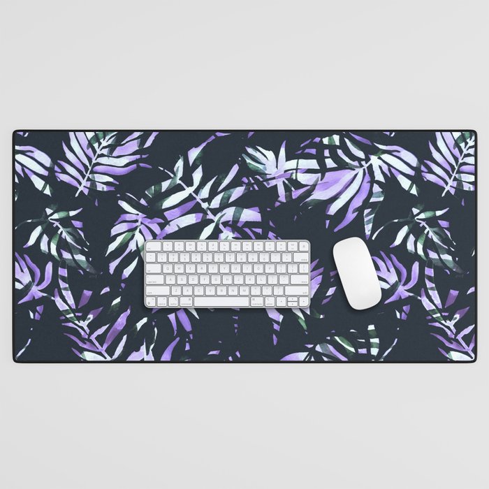 Dark abstract tropical leaves D1 Desk Mat Gallery Image 1