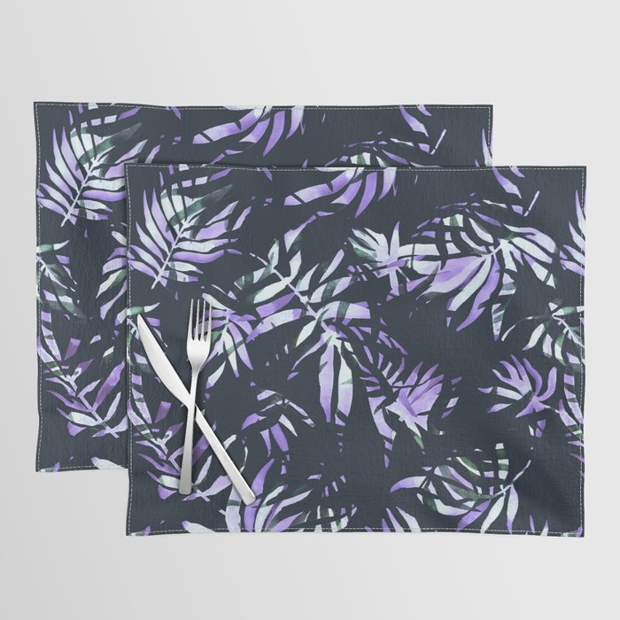 Dark abstract tropical leaves D1 Placemat Gallery Image 1