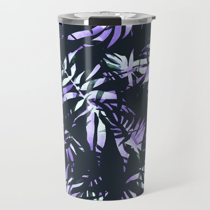 Dark abstract tropical leaves D1 Travel Mug Gallery Image 1