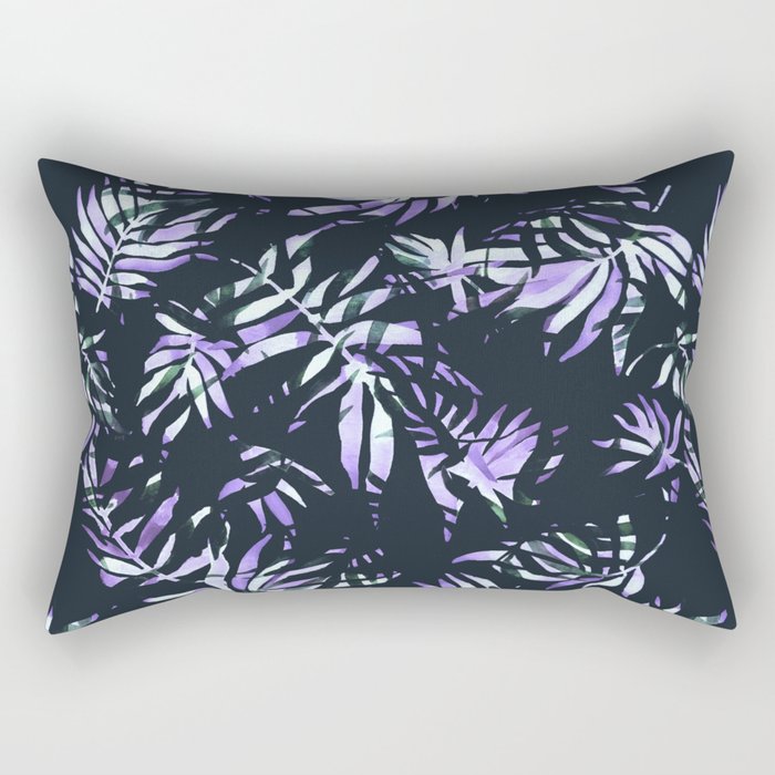 Dark abstract tropical leaves D1 Rectangular Pillow Gallery Image 2