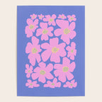 Retro Daisy - Very Peri, Pink, Cream, turquoise  Poster Gallery Image 4