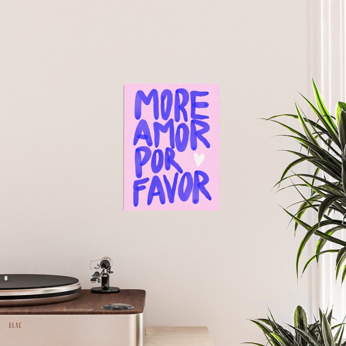 More Amor por favor - brush typography love quote Poster Gallery Image 2