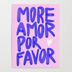 More Amor por favor - brush typography love quote Poster Gallery Image 4
