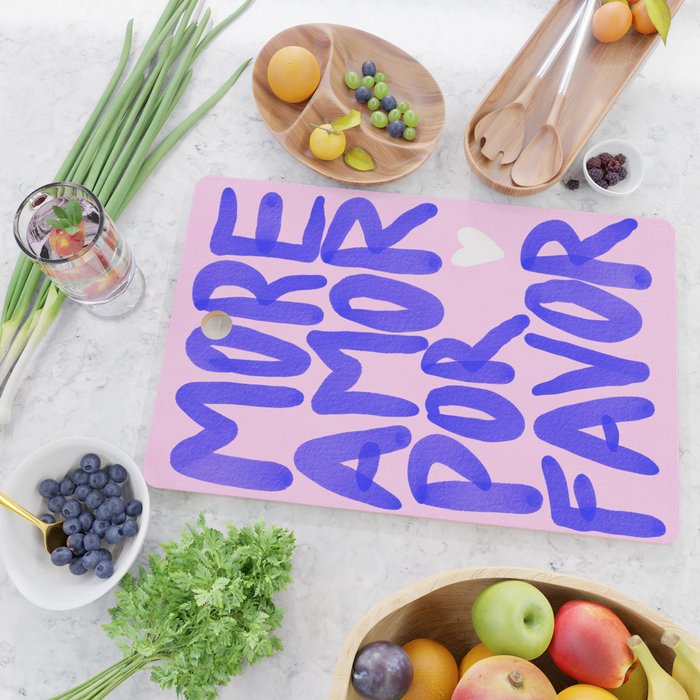 More Amor por favor - brush typography love quote Cutting Board Gallery Image 2