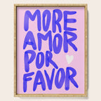More Amor por favor - brush typography love quote Serving Tray Gallery Image 1