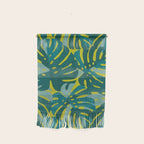 Monstera Leaves in Teal Wall Hanging Gallery Image 1