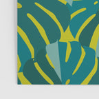 Monstera Leaves in Teal Poster Gallery Image 3