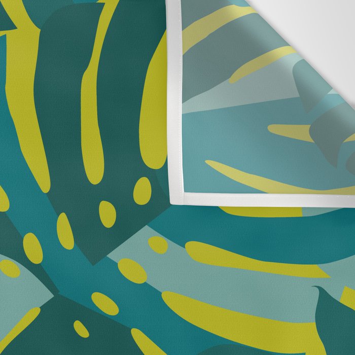 Monstera Leaves in Teal Wall Tapestry Gallery Image 3