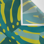 Monstera Leaves in Teal Wall Tapestry Gallery Image 3