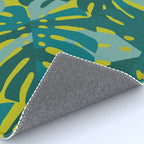 Monstera Leaves in Teal Rug Gallery Image 4
